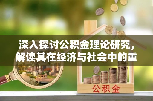 武定深入探讨公积金理论研究，解读其在经济与社会中的重要角色