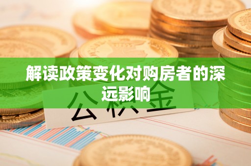 武定解读政策变化对购房者的深远影响