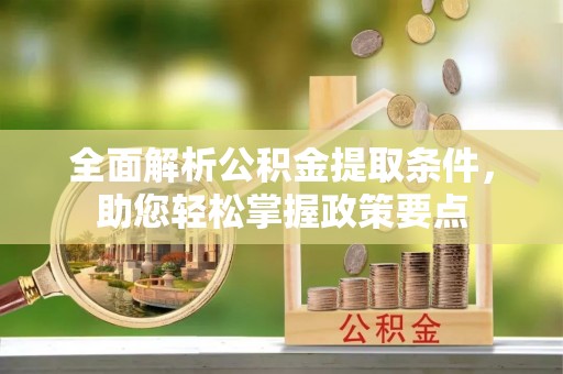 武定全面解析公积金提取条件，助您轻松掌握政策要点